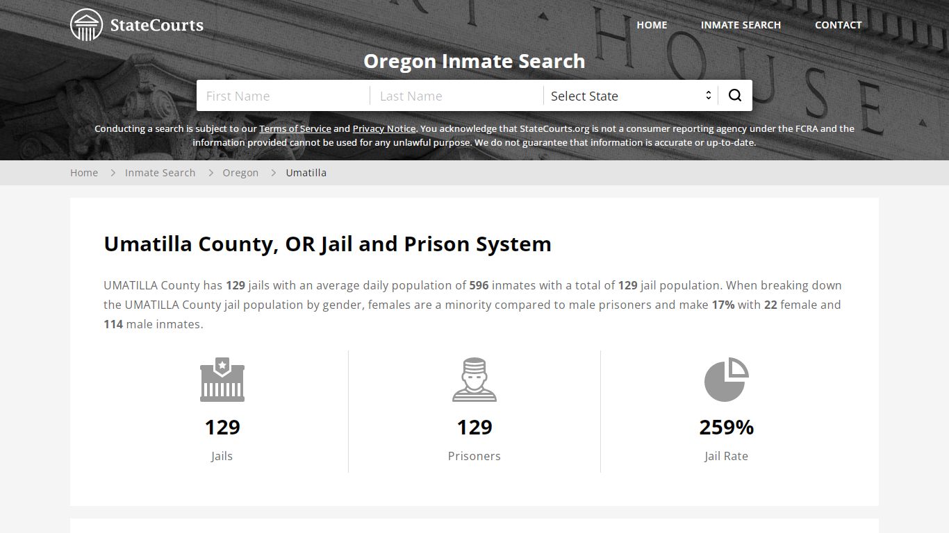 Umatilla County, OR Inmate Search - StateCourts